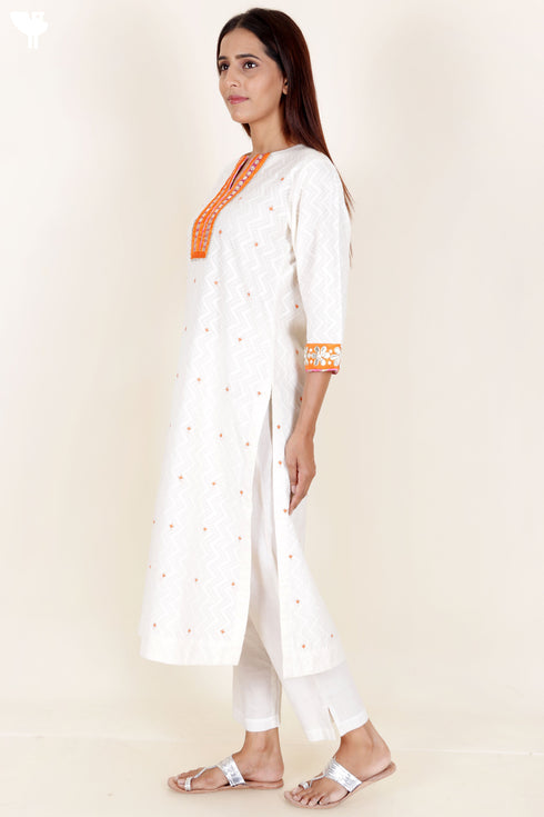 Banarasi Cotton Kurta With Chanderi Silk Dupatta